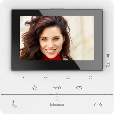 Poste intérieur vidéo mains-libres écran couleur 5" connecté Wi-Fi & 3G/4G Classe 100 X16E blanc Bticino