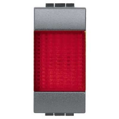 Témoin lumineux avec diffuseur rouge 1 module Anthracite Living Light Bticino