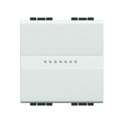 Interrupteur inverseur 16A/250V 2 modules touche blanche Living Light Bticino