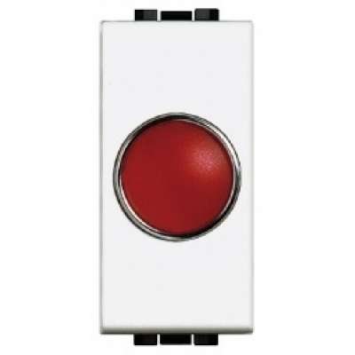 Témoin lumineux avec diffuseur rouge 1 module blanc Living Light Bticino