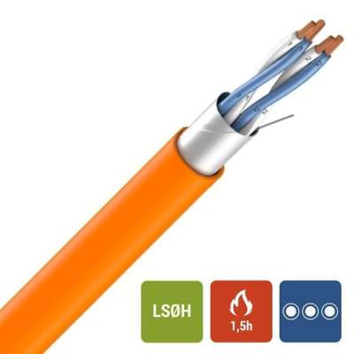 Câble résistant au feu orange Alsecure Plus Tel 170V (RF 1h30) 2x2x0.9mm² LSOH (sans halogène)