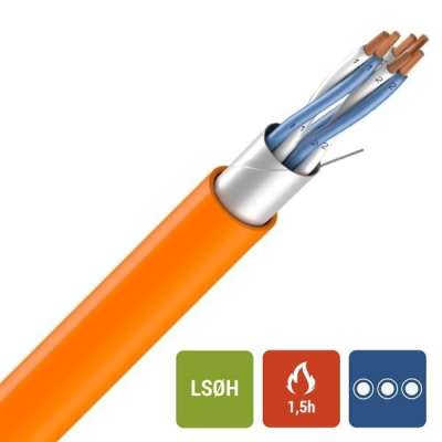 Câble résistant au feu orange Alsecure Plus Tel 170V (RF 1h30) 3x2x0.9mm² LSOH (sans halogène)