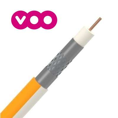 Câble coaxial usage intérieur blanc Ø11mm (max 50m) RG11U Cca LSOH (sans halogène) agréé Voo & Telenet