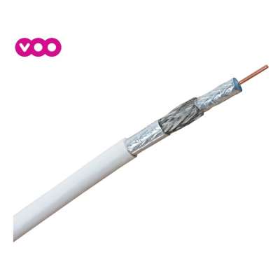 Câble coaxial pour usage intérieur blanc Ø7mm B2ca RG6U agréé Voo & Telenet