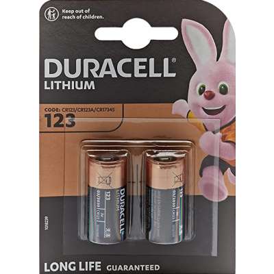 Pile cylindrique Lithium Long Live Guaranteed 3V 123 CR17345 Duracell 