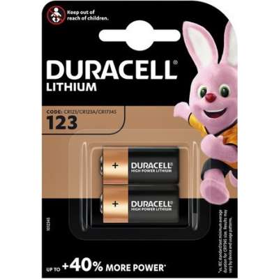 Pile cylindrique Lithium Long Live Guaranteed 3V 123 CR17345 Duracell (Blister 2)
