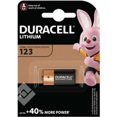 Pile cylindrique Lithium Long Live Guaranteed 3V 123 CR17345 Duracell 