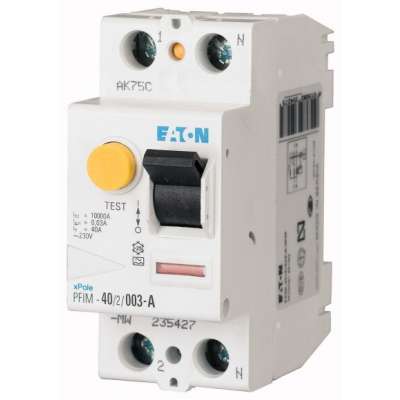 Interrupteur différentiel type A bipolaire 2P/40A - 300mA Eaton