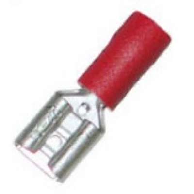 Cosse clip Faston femelle à sertir isolée 4.8x0.5mm pour fils 0.5-1mm² rouge