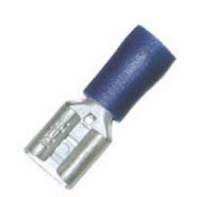 Cosse clip Faston femelle à sertir isolée 6.3x0.8mm pour fils 1.5-2.5mm² bleue