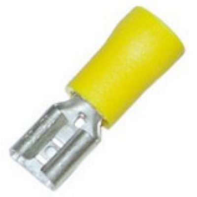 Cosse clip Faston femelle à sertir isolée 6.3x0.8mm pour fils 4-6mm² jaune