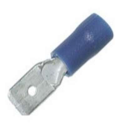 Cosse clip Faston mâle à sertir isolée 6.3x0.8mm pour fils 1.5-2.5mm² bleue