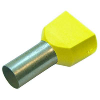 Embout de câblage à sertir isolé  6mm² double jaune Haupa