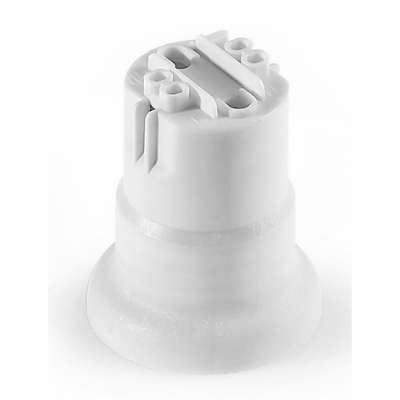 Douille E27 thermoplastique lisse blanc avec serre-fil automatique