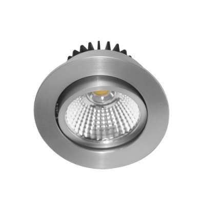 Spot encastré inclinable à 20° rond Ø82mm aluminium avec alimentation et lampe non dimmable 6W/38° /3000K/650Lm/50000h/230V blanc chaud AL101425 Indigo