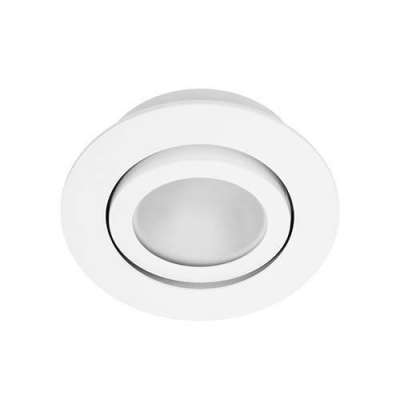 Spot encastré inclinable à 30° rond Ø82mm blanc mat avec alimentation, lampe dimmable 4.5W/38° /RGB - 2700>5700K/275Lm/50000h/230V Bluetooth IP44 DO45730 Indigo