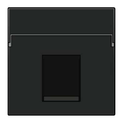 Set de finition avec porte-étiquette prise informatique simple black coated Niko