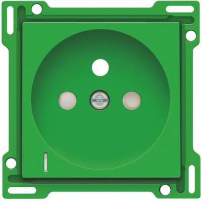 Set de finition prise avec terre (34mm) avec petit voyant transparent pour indicateur de tension vert Niko