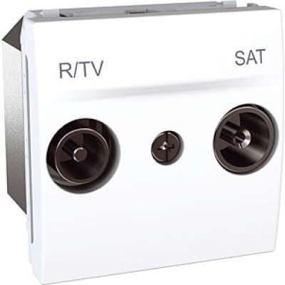 Prise TV-FM+Satellite individuelle Unica Plus blanc Schneider Electric