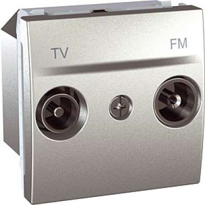 Prise TV-FM individuelle Telenet/Interkabel Unica Top aluminium Schneider Electric