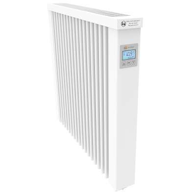 Radiateur électrique à inertie standard COMPACT 1300W blanc pur avec thermostat FlexiSmart AeroFlow® Thermotec