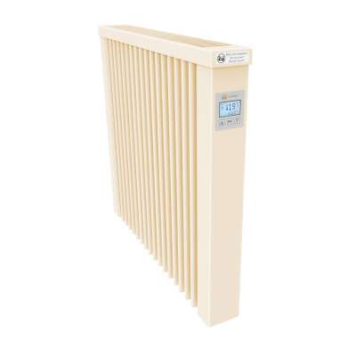 Radiateur électrique à inertie standard COMPACT 1300W ivoire clair RAL7015 avec thermostat FlexiSmart AeroFlow® Thermotec