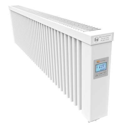 Radiateur électrique à inertie bas SLIM 1600W blanc pur avec thermostat FlexiSmart AeroFlow® Thermotec