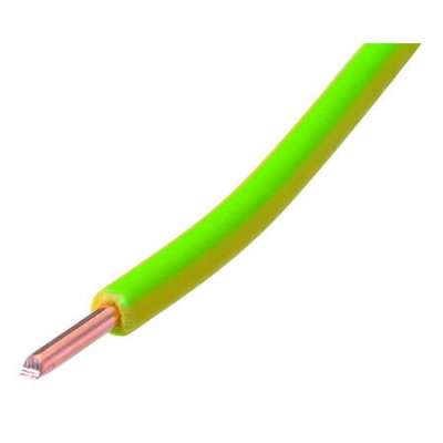 Fil de câblage massif VOB  0.75mm² vert/jaune (R100m)