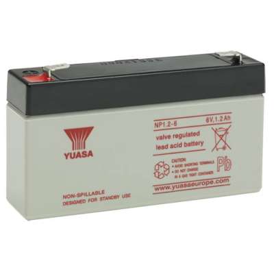 Batterie au plomb  6V - 1.2Ah (L=97 x P=25 x H=54.5) NP1.2-6 Yuasa