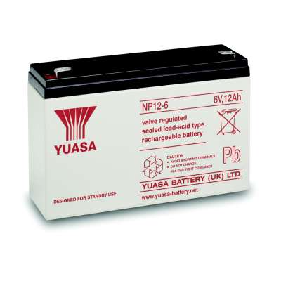 Batterie au plomb  6V - 12Ah (L=151 x P=50 x H=97.5) NP12-6 Yuasa